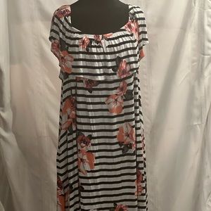 Striped floral dress